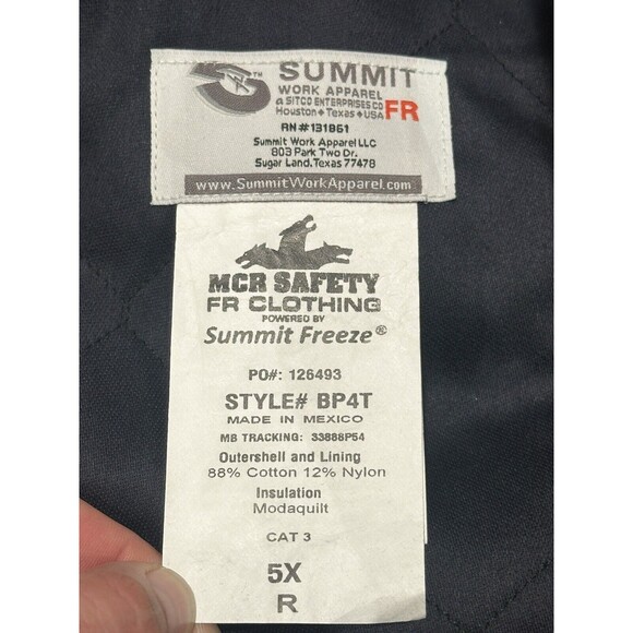 MCR Safety FR Bib Overall Summit Freeze BP4T Insulated Cat 3 Modaquilt 5X R - Picture 3 of 7